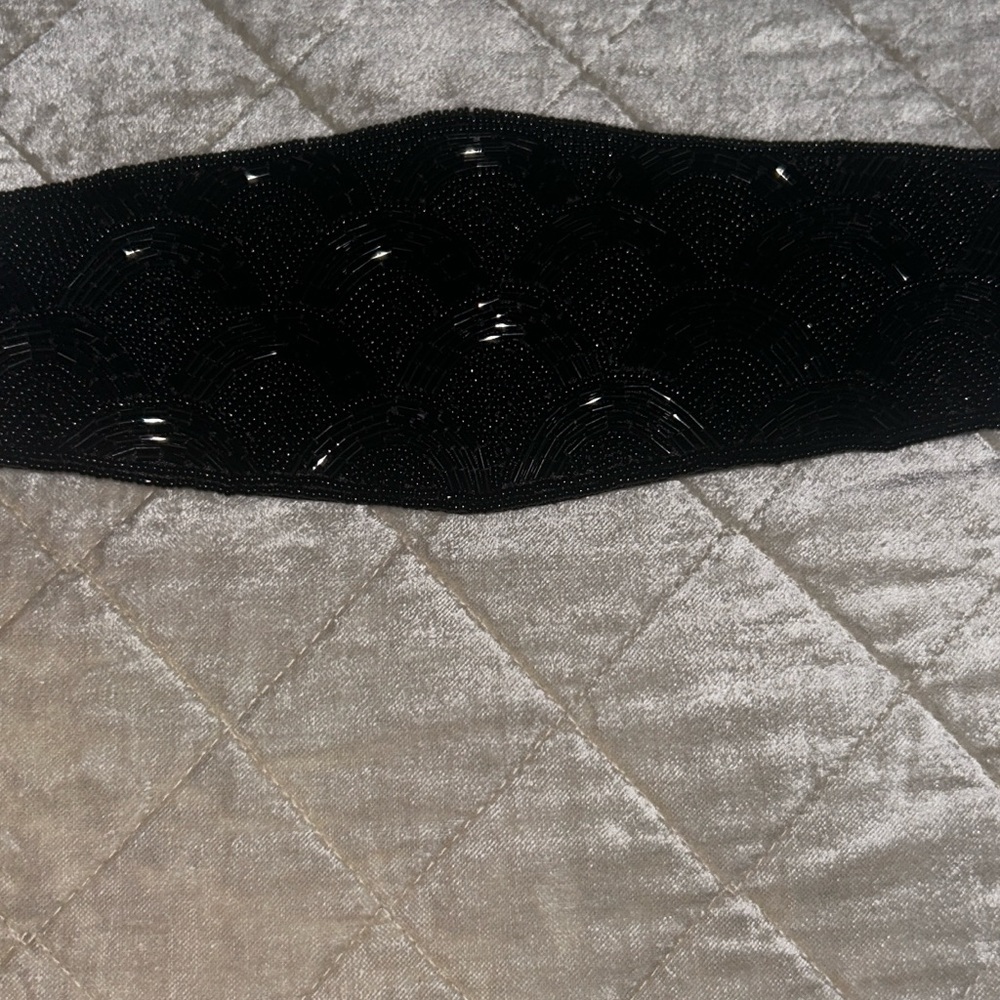 Vintage NOS Anne Klein Black Beaded Belt-Small - Picture 11 of 11